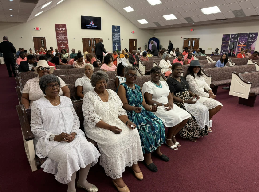The congregation gathered for Sunday worship